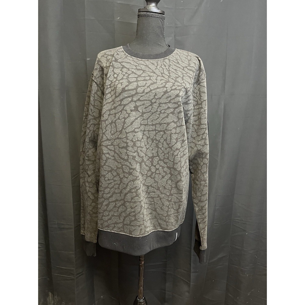 SOUTHPOLE Men's XXL Gray Patterned Crewneck Sweater Streetwear Sleeve Pocket